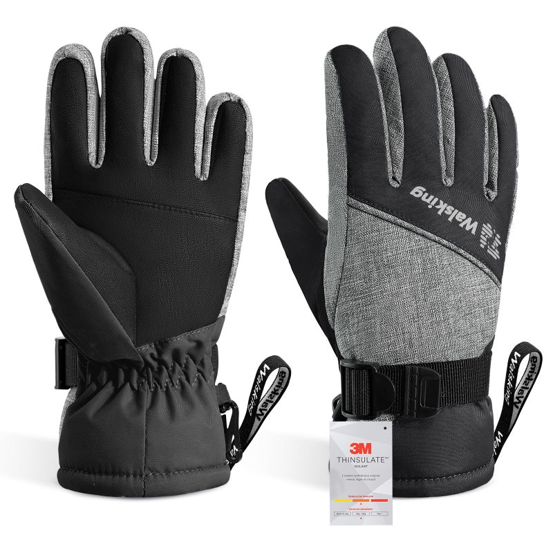 WALSKING Kids Winter Gloves-3M Thinsulate Snow Waterproof Ski Cold Weather Insulated Outdoor Snowboard Gloves for Boys Girls Youth - Image 1